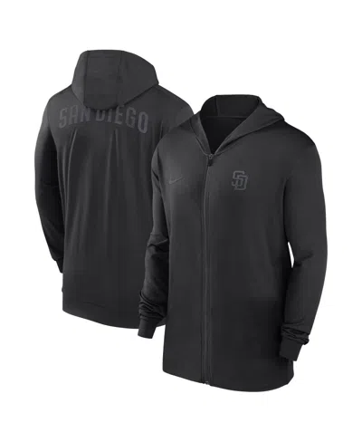 Nike Men's  Black San Diego Padres Authentic Collection Travel Performance Full-zip Hoodie