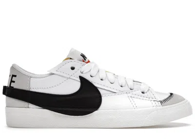 Pre-owned Nike Men's  Blazer Low 77 Jumbo Black Sneakers In White/sail