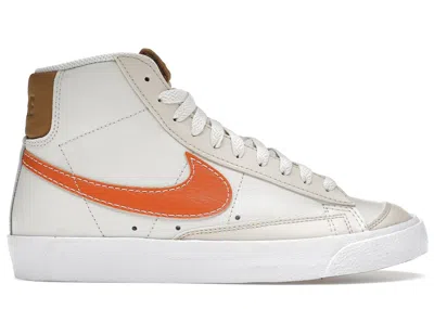 Pre-owned Nike Men's  Blazer Mid '77 Emb Inspected By Swoosh Hot Curry Sneakers In Phantom/pearl White/elementa