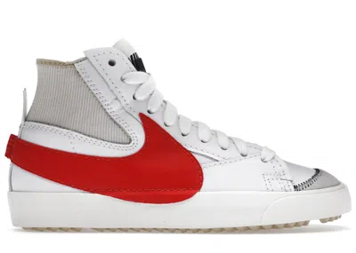 Pre-owned Nike Men's  Blazer Mid 77 Jumbo Habanero Red Sneakers In White/rattan