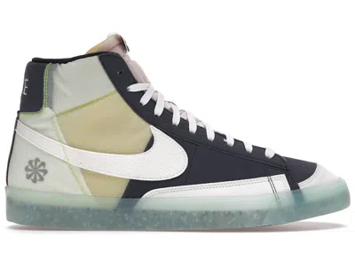 Pre-owned Nike Men's  Blazer Mid 77 Move To Zero Sneakers In Armory Navy Blue/summit White/glacier Ice