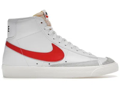 Pre-owned Nike Men's  Blazer Mid 77 Vintage Mismatched Swoosh Blue Red Sneakers In White/medium Blue/sail In Multi