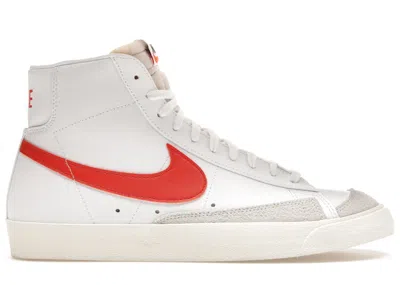 Pre-owned Nike Men's  Blazer Mid 77 Vintage Sneakers In White/mantra Orange/sail