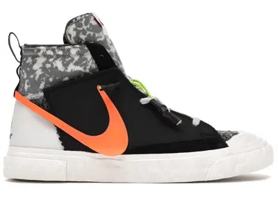 Pre-owned Nike Men's  Blazer Mid Readymade Sneakers In Black/vast Grey/volt