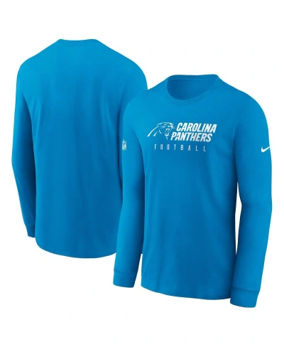 Nike Men's  Blue Carolina Panthers Sideline Performance Long Sleeve T-shirt
