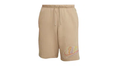 Pre-owned Nike Men's  Branded Coloured Swoosh Logo Light Shorts In Brown
