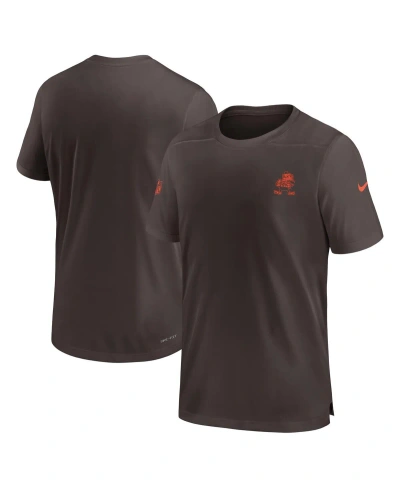 Nike Men's  Brown Cleveland Browns Sideline Coach Performance T-shirt