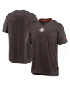 Nike Men's  Brown Cleveland Browns Sideline Coaches Vintage-like Chevron Performance V-neck T-shirt In Brown