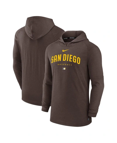 Nike Men's  Brown San Diego Padres Authentic Collection Early Work Tri-blend Performance Pullover Hoo