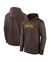 NIKE MEN'S NIKE BROWN SAN DIEGO PADRES AUTHENTIC COLLECTION PRACTICE PERFORMANCE PULLOVER HOODIE