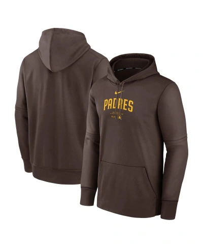 Nike Men's  Brown San Diego Padres Authentic Collection Practice Performance Pullover Hoodie