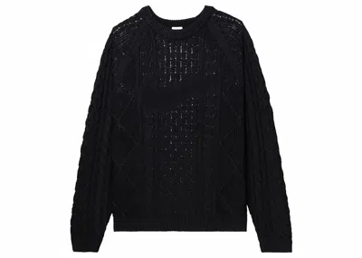Pre-owned Nike Men's  Cable Knit Long Sleeve Sweater (asia Sizing) In Black