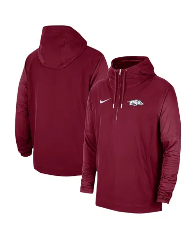 Nike Men's  Cardinal Arkansas Razorbacks 2023 Coach Half-zip Hooded Jacket