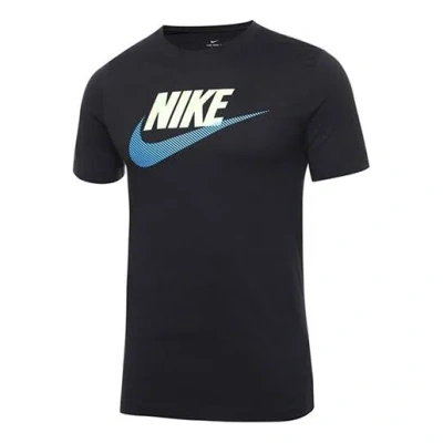 Nike Men's  Casual Sports Breathable Alphabet Printing Short Sleeve Black T-shirt