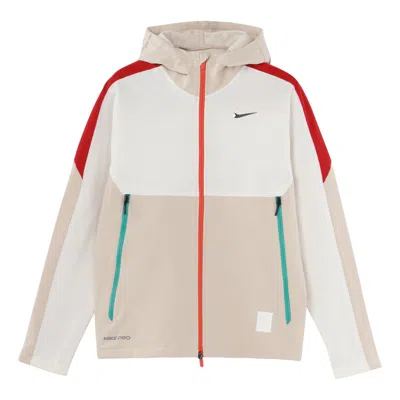 Nike Men's  Casual Sports Logo Hooded Long Sleeves Sail White Jacket In Neutral