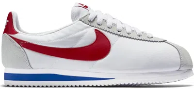 Pre-owned Nike Men's  Classic Cortez Nylon Forrest Gump (2015) Sneakers In White/varsity Red/varsity Royal