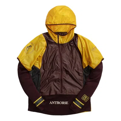 Nike Men's  Colorblock Outdoor Sports Hooded Jacket Autumn Brown 'gold Dart Deep Burgundy Dk Smoke'