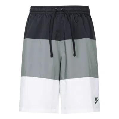 NIKE MEN'S NIKE CONTRAST COLOR STITCHING SMALL LABEL WOVEN SPORTS SHORTS BLACK