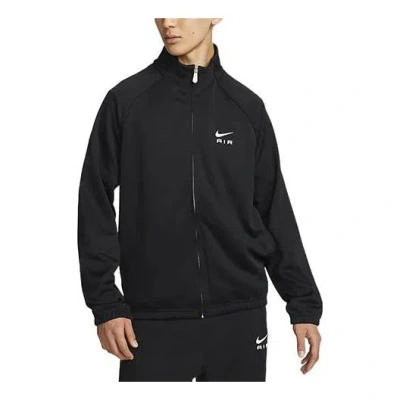 Nike Men's  Contrasting Colors Large Logo Zipper Stand Collar Casual Sports Jacket Black