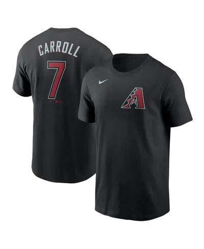 Nike Men's  Corbin Carroll Black Arizona Diamondbacks 2024 Fuse Name And Number T-shirt