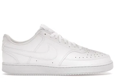 Pre-owned Nike Men's  Court Vision Low Next Nature Triple Sneakers In White