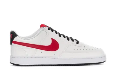 Pre-owned Nike Men's  Court Vision Low Sneakers In Sail/university Red/black