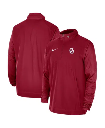 Nike Men's  Crimson Oklahoma Sooners 2023 Coach Half-zip Hooded Jacket