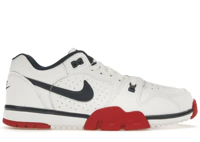 Pre-owned Nike Men's  Cross Trainer Low Sneakers In White/gym Red/obsidian In Multi