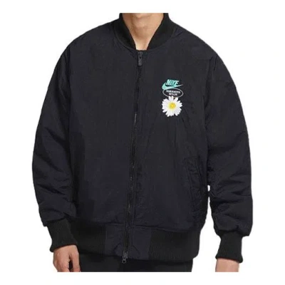 Nike Men's  Daisy Printing Sports Training Padded Black Jacket