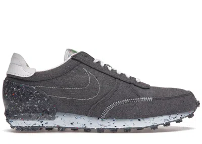 Pre-owned Nike Men's  Daybreak Type Recycled Canvas Sneakers In Iron Grey/barely Volt/white