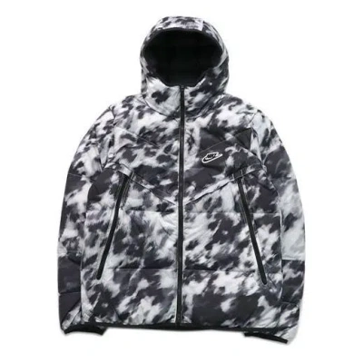 Nike Men's  Down-fill Windrunner Shield Sports Stay Warm Hooded Jacket Down Jacket White In Multi