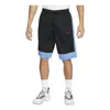 Nike Men's  Dri-fit Contrast Color Stitching Elastic Waistband Sports Black Shorts