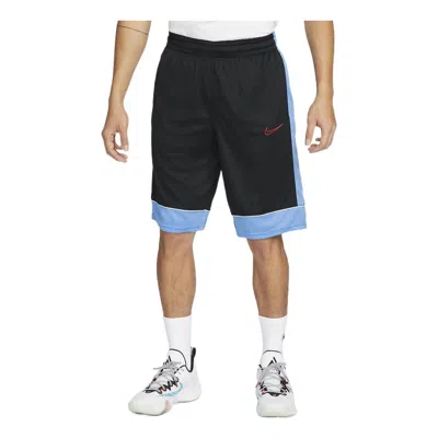 Nike Men's  Dri-fit Contrast Color Stitching Elastic Waistband Sports Black Shorts