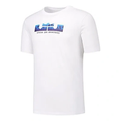 Nike Men's  Dri-fit Lebron Casual Sports Basketball Short Sleeve T-shirt In White