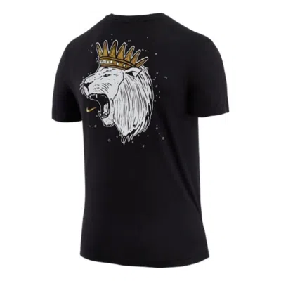 Nike Men's  Dri-fit Lebron Hand Painted Crown Animal Pattern Printing Basketball Sports Short Sleeve  In Black