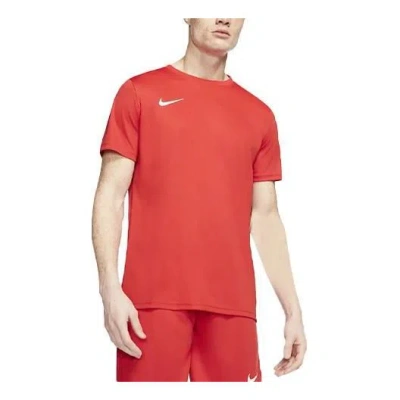 Nike Men's  Dri-fit Logo Printing Round Neck Pullover Short Sleeve Us Edition Orange Red T-shirt