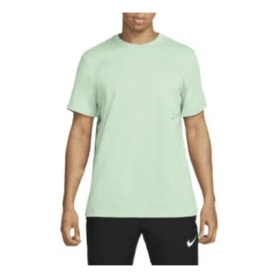 Nike Men's  Dri-fit Logo Solid Color Training Sports Short Sleeve Malachite Green T-shirt