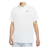 Nike Men's  Dri-fit Victory Solid Color Logo Printing Quick Dry Breathable Short Sleeve Polo Shirt Wh In White
