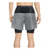 Nike Men's  Dri-fit Wild2-in-1 7 2 In 1 Running Sports Quick Dry Shorts Silver In Gray