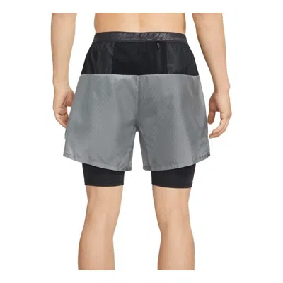 Nike Men's  Dri-fit Wild2-in-1 7 2 In 1 Running Sports Quick Dry Shorts Silver In Gray