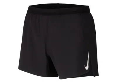 Pre-owned Nike Men's  Drifit Adv Aeroswift 4" Brieflined Racing Shorts In Black/white