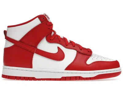 Pre-owned Nike Men's  Dunk High Championship Red Sneakers In White/university Red In Multi