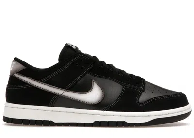 Pre-owned Nike Men's  Dunk Low Airbrush Swoosh Sneakers In Black/white/anthracite
