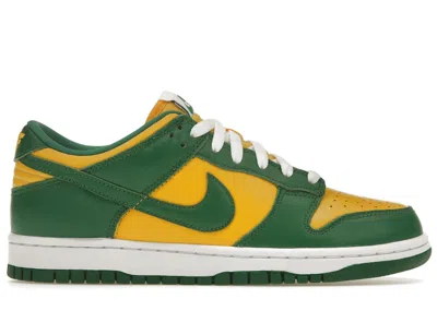Pre-owned Nike Men's  Dunk Low Brazil (2020/2024) Sneakers In Varsity Maize/pine Green/white