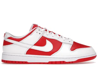 Pre-owned Nike Men's  Dunk Low Championship Red Sneakers In University Red/white/total Orange In Multi