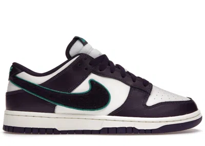 Pre-owned Nike Men's  Dunk Low Chenille Swoosh Sneakers In Sail/grand Purple/neptune Green