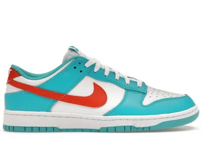 Pre-owned Nike Men's  Dunk Low Miami Dolphins Sneakers In White/cosmic Clay/dusty Cactus