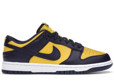 Pre-owned Nike Men's  Dunk Low Michigan (2021) Sneakers In Varsity Maize/midnight Navy Blue/white In Multi