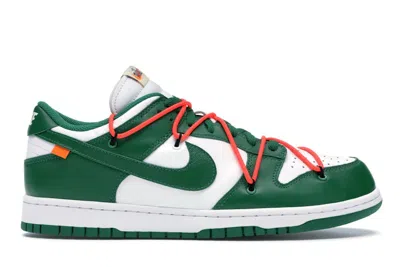 Pre-owned Nike Men's  Dunk Low Off Sneakers In White/pine Green
