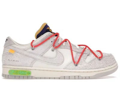Pre-owned Nike Men's  Dunk Low Offwhite Lot 13 Sneakers In Sail/neutral Grey/habanero Red In Multi